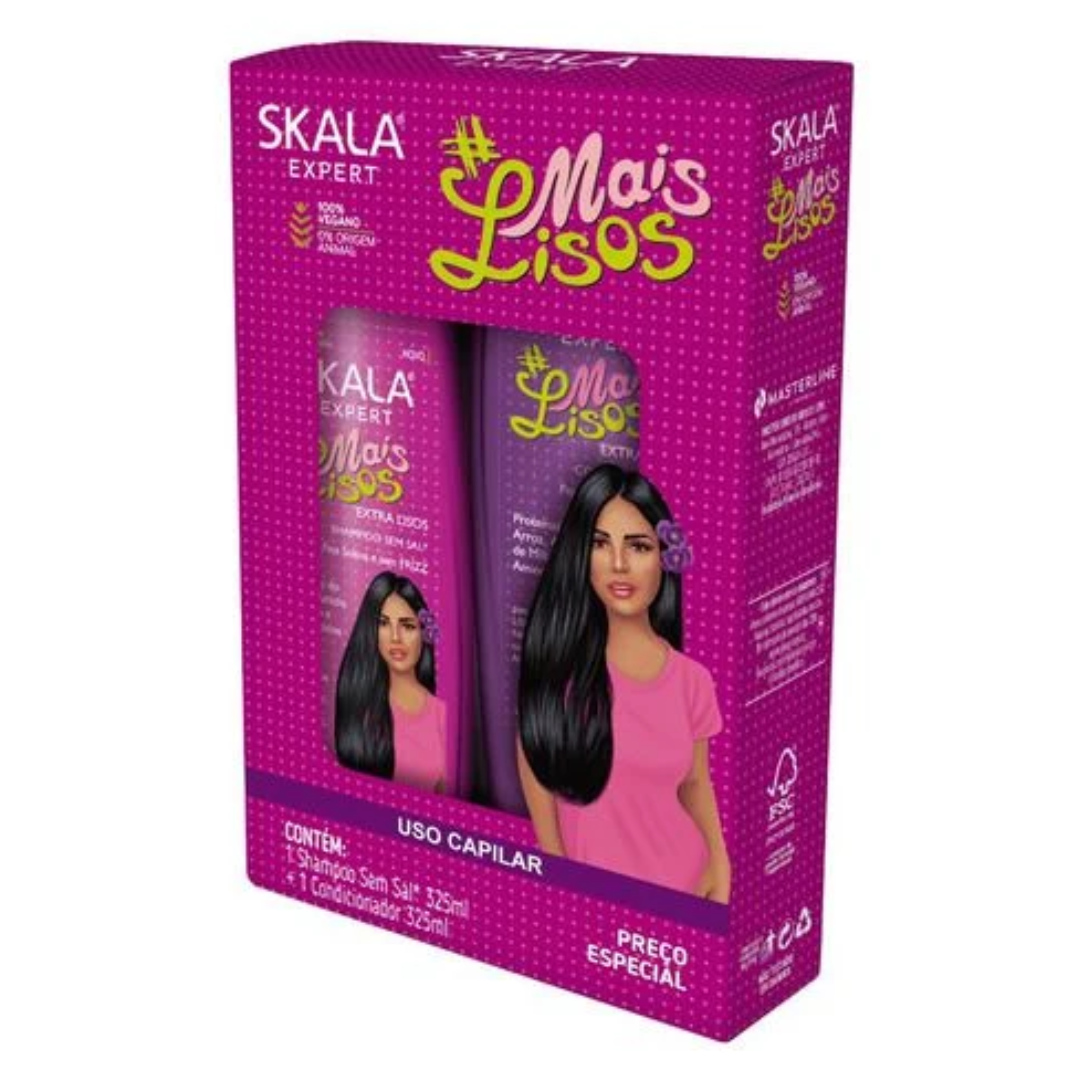 KIT SHAMPOO+CONDICIONADOR MAIS LISOS SKALA 325ML
