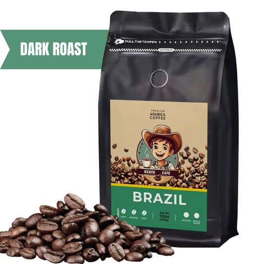 BENTO CAFE BRAZIL DARK ROAST BEANS 12OZ