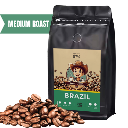 BENTO CAFE BRAZIL MEDIUM ROAST BEANS 12 OZ