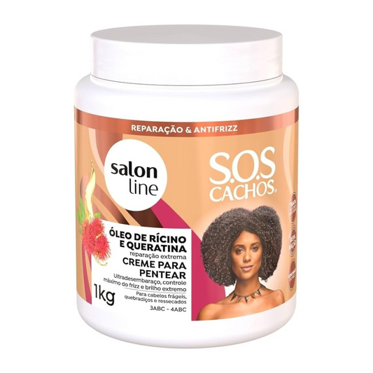 SALONLINE CREME PENTEAR RICINO E QUERATINA SOS 1KG